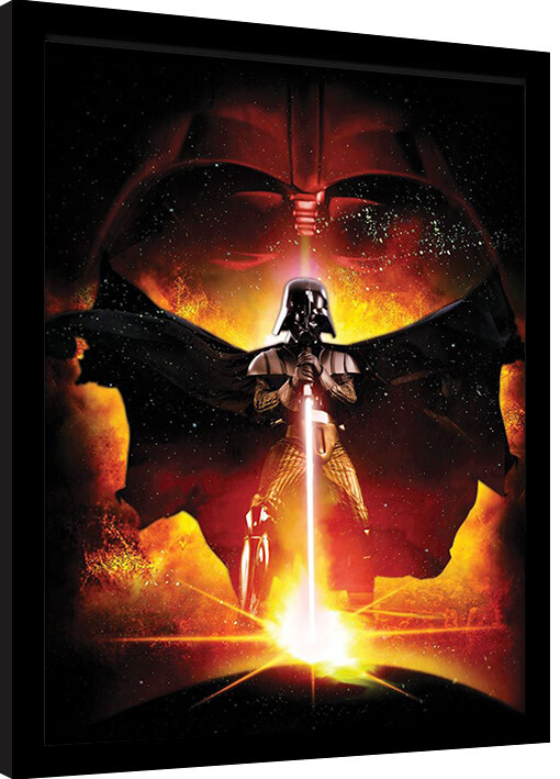Poster incorniciato Star Wars - Episode III Vader Lightsaber