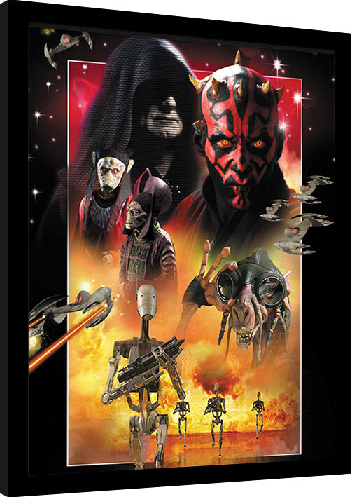Ingelijste poster Star Wars - Episode I Villains