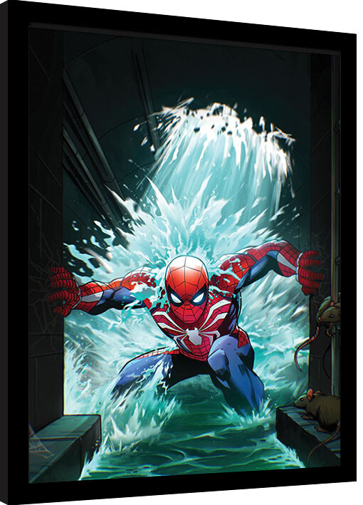 Ingelijste poster Spider-Man - Water
