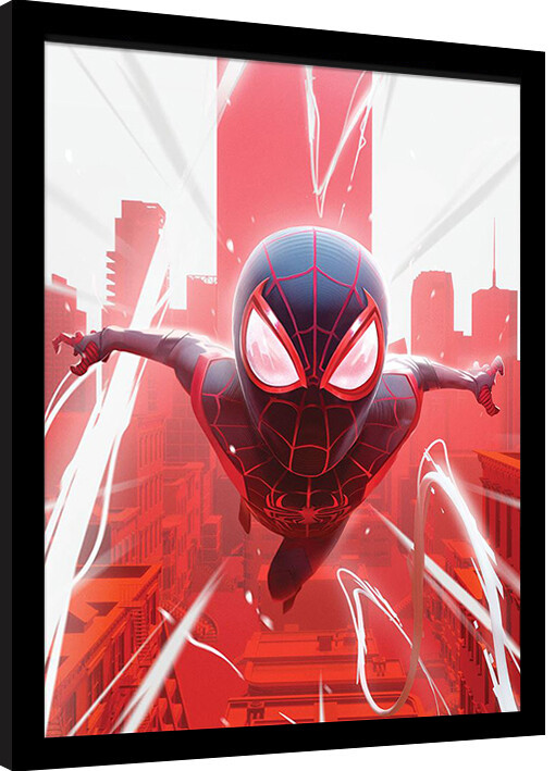 Zarámovaný plagát Spider-Man - Swinging