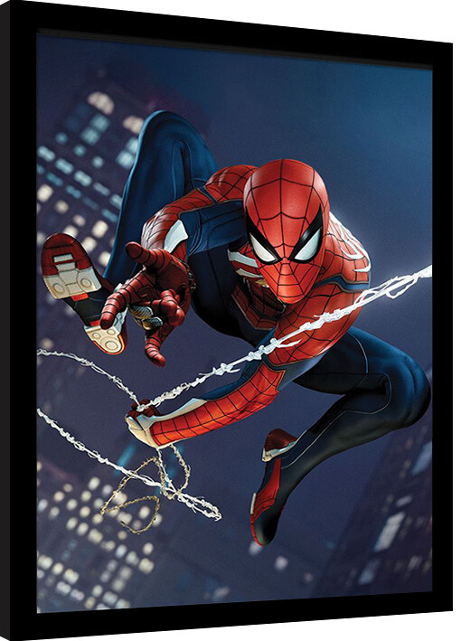 Zarámovaný plagát Spider-Man - Night