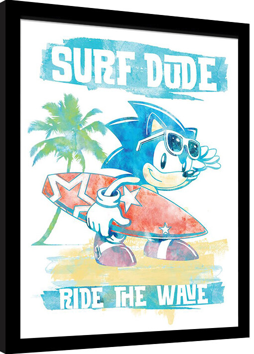 Ingelijste poster Sonic the Hedgehog - Ride the Wave