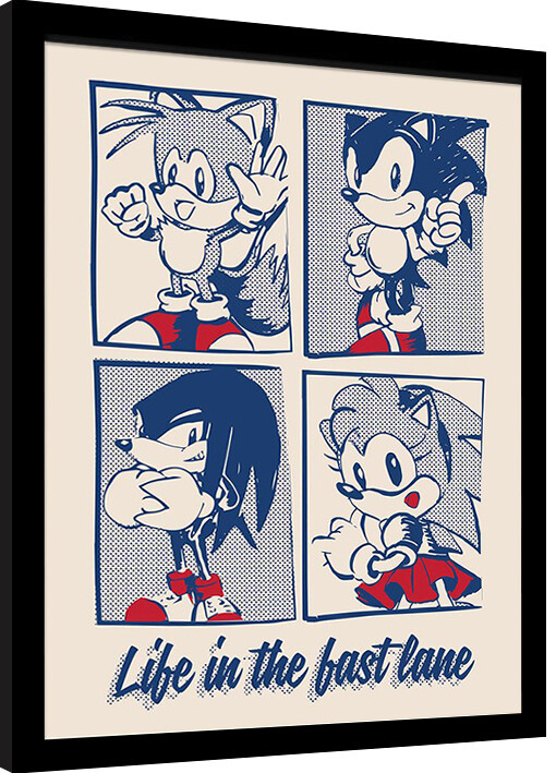 Poster incorniciato Sonic the Hedgehog - Life in the Best Lane