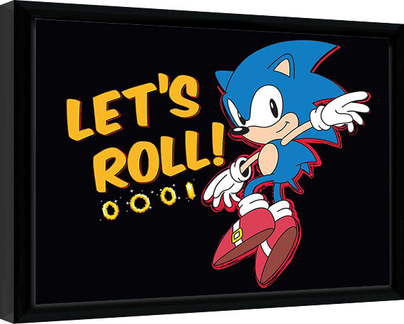 Rámovaný plakát Sonic the Hedgehog - Let's Roll
