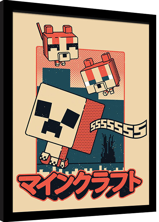 Zarámovaný plagát Minecraft - Chibi Comic