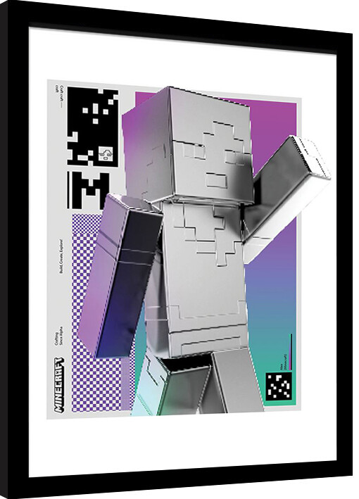 Inramad poster Minecraft - Block Wave