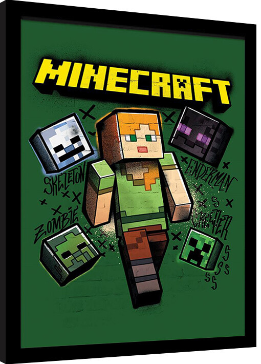 Innrammet plakat Minecraft - Alex