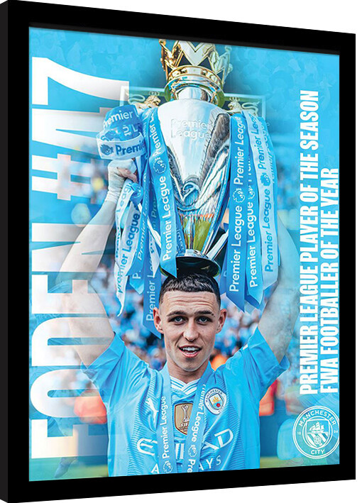 Rámovaný plakát Manchester City - Foden 2024
