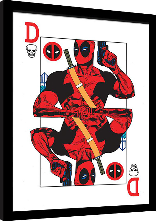 Poster incorniciato Deadpool - Playing Card