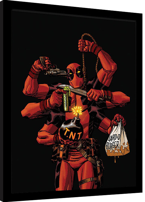 Gerahmte Poster Deadpool - Many Arms