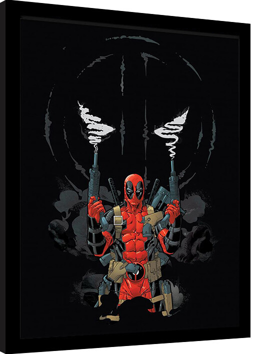 Rámovaný plakát Deadpool - Guns