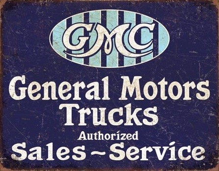 Metallschild GMC Trucks - Authorized