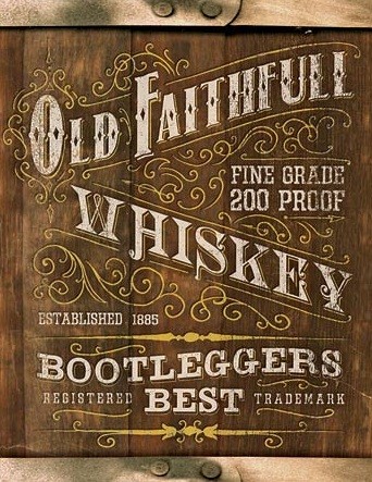 Plechová cedule Old Faithful Whiskey