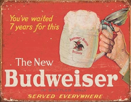 Metallschild Budweiser - The New