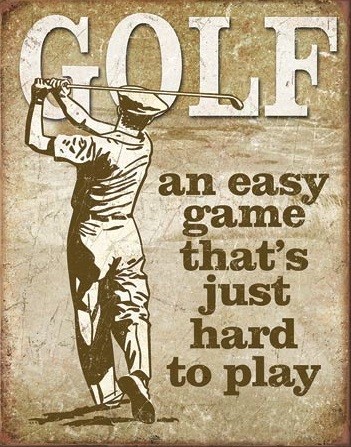 Plechová cedule Golf - Easy Game, (31.5 x 40 cm)