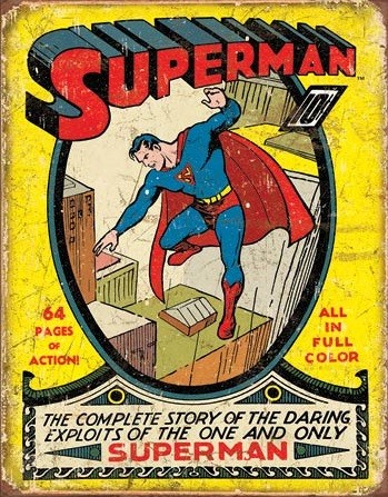Metallschild Superman No1 - Cover