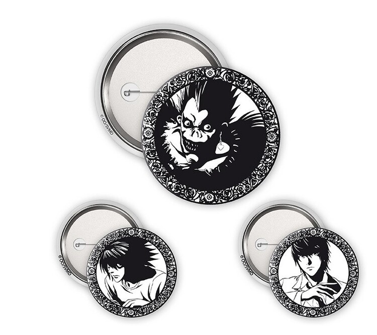 Spilla Death Note - Light, L & Ryuk