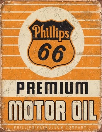 Metallschild Phillips 66 - Premium Oil