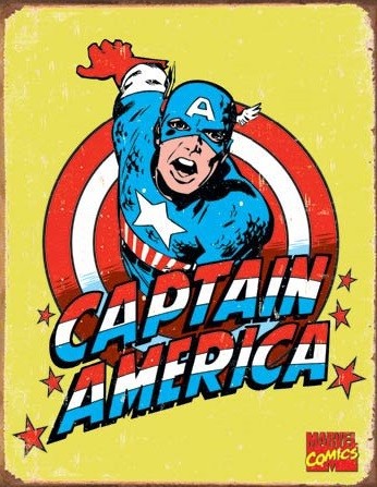 Metallschild Captain America - Retro