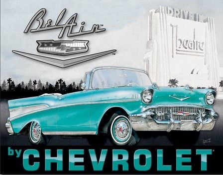 Metallschild 1957 Chevy Bel Air
