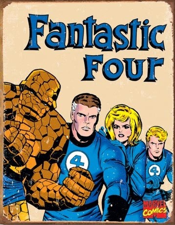Metallschild Fantastic Four - Retro