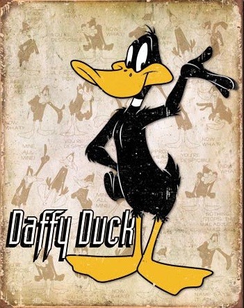 Metallschild Daffy Duck -Retro Layout