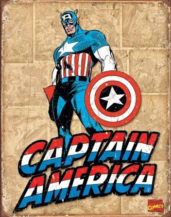 Metallschild Captain America Retro