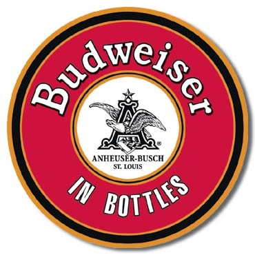 Metallschild Bud - In Bottles Round