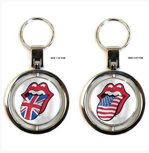 Levně Klíčenka Rolling Stones - UK & US Tongues