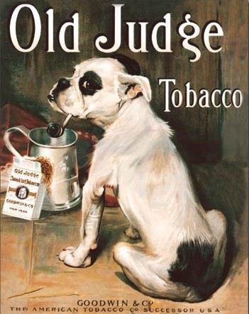 Plechová cedule Old Judge Tobacco