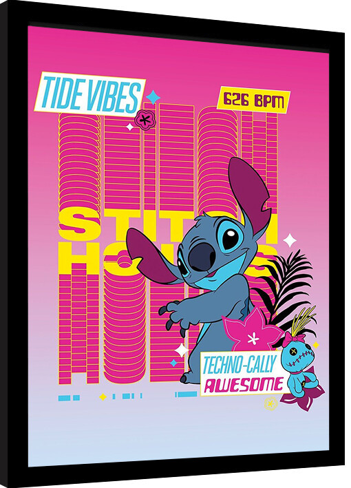 Gerahmte Poster Stitch - Techno-Cally Awesome