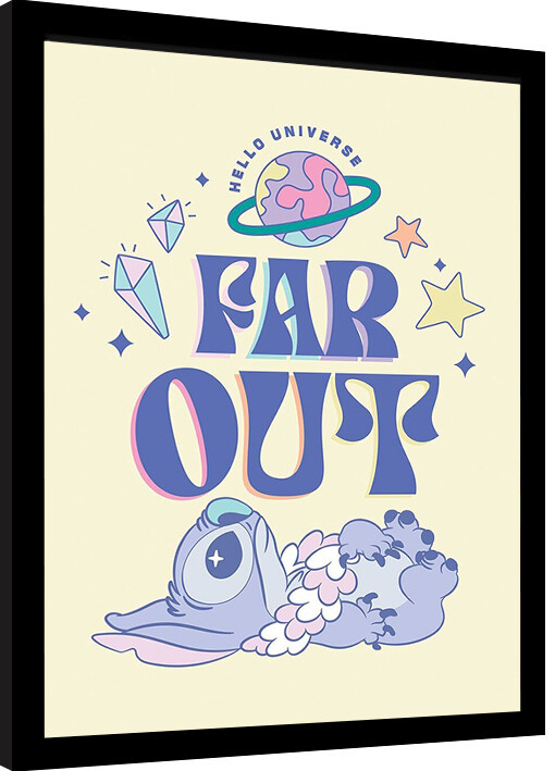 Oprawiony plakat Stitch - Far Out