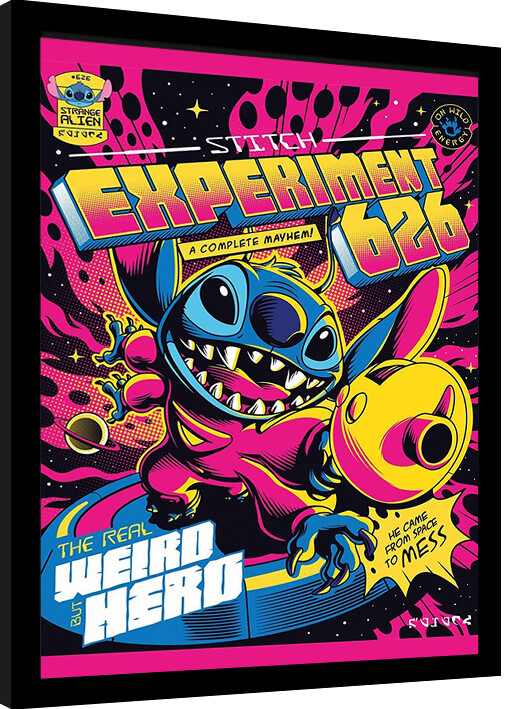 Oprawiony plakat Stitch - Experiment 626