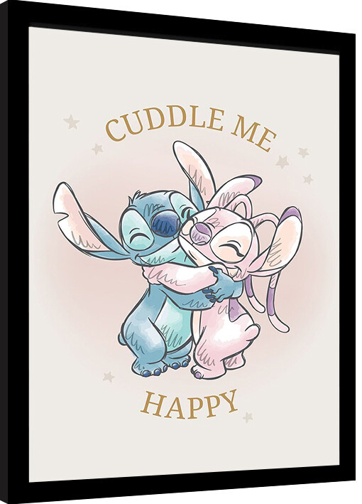 Zarámovaný plagát Stitch - Cuddle Me