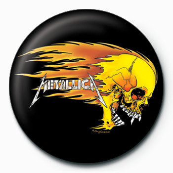 Button METALLICA - FLAMING SKULL