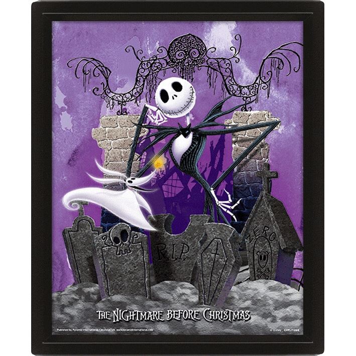 3D Poster Nightmare Before Christmas - Graveyard