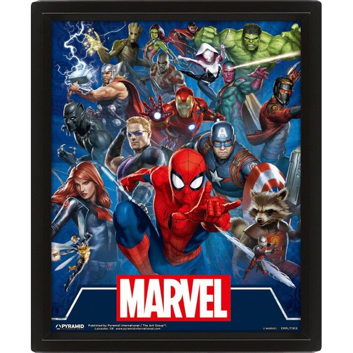 3D Poster Marvel - Cinematic Icons