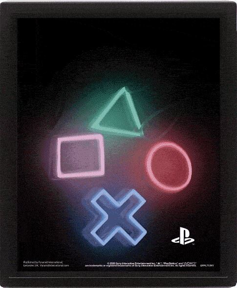 Playstation - Play - 3D plagát s rámom