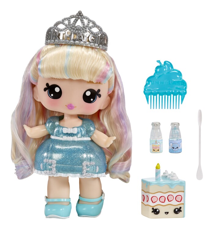 Levně Yummiland Large Doll + Lipgloss Pet - Callie Birthday Cake