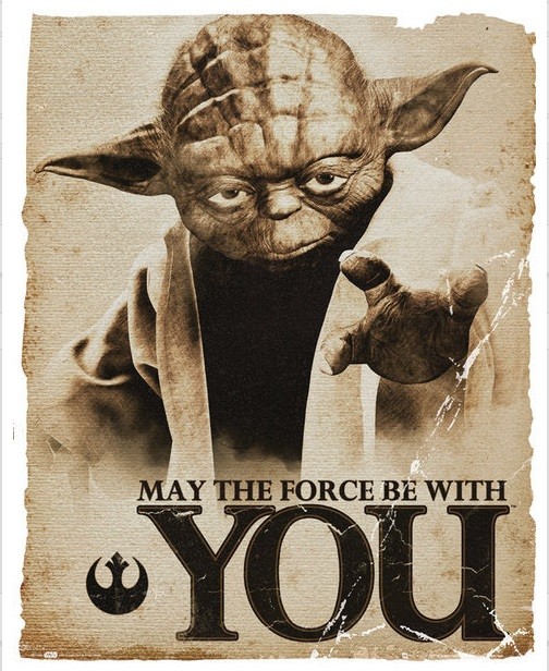 Ingelijste poster Star Wars - Yoda Force