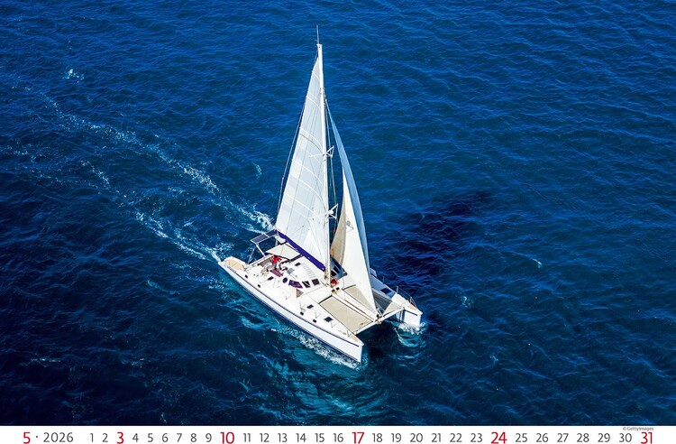 Sailing Kalender 2026: Fotokalender mit beeindruckenden Segelaufnahmen. Jahres-Wandkalender 2026 XL im Querformat. Segel-Fotokalender 55 x 46 cm