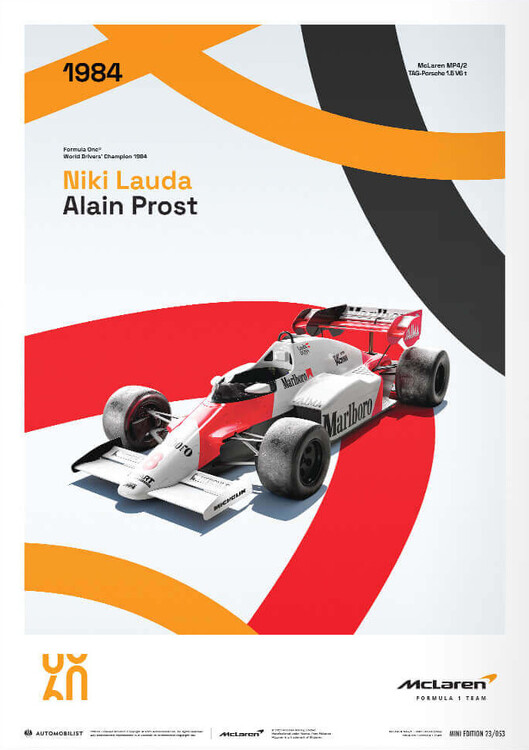 Umělecký tisk Mclaren Racing - Mp4/2 - 60th Anniversary - 1984