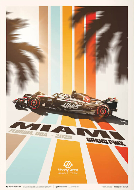 Stampa d'arte Haas F1 Team - Miami - 2023