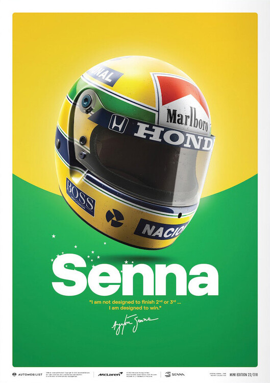 Umělecký tisk Ayrton Senna - Helmet - 1988