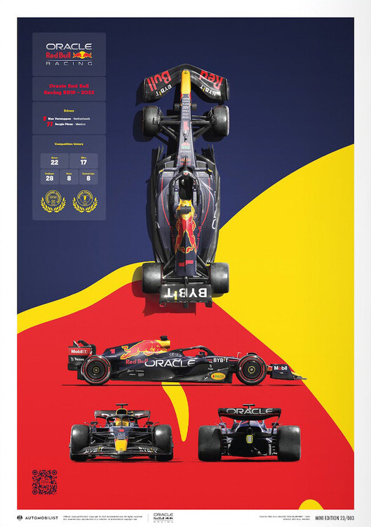 Stampa d'arte Oracle Red Bull Racing - RB18 Blueprint