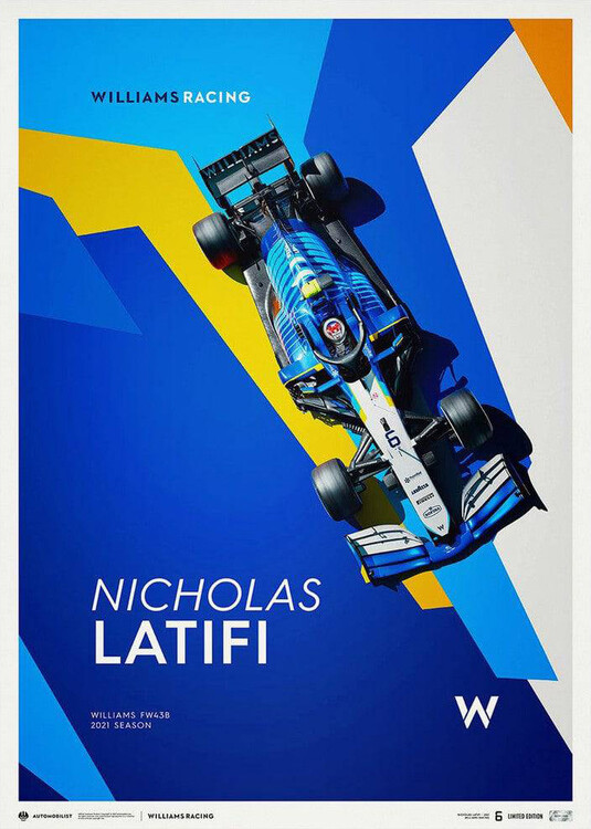Umělecký tisk Williams Racing - Nicholas Latifi 2021 - Limited Poster