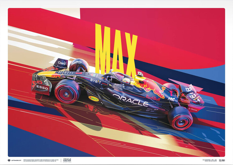 Umělecký tisk Oracle Red Bull Racing - Max Verstappen - 2022 - Mini Poster