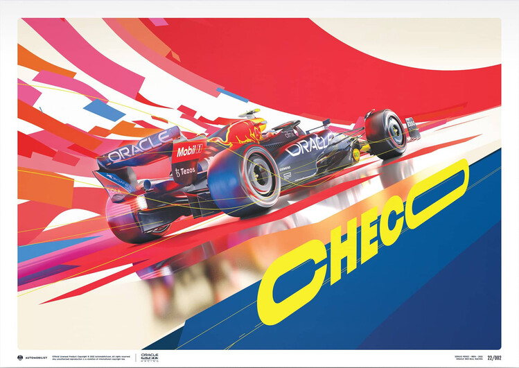 Umělecký tisk Oracle Red Bull Racing - Sergio Pérez - 2022 - Mini Poster