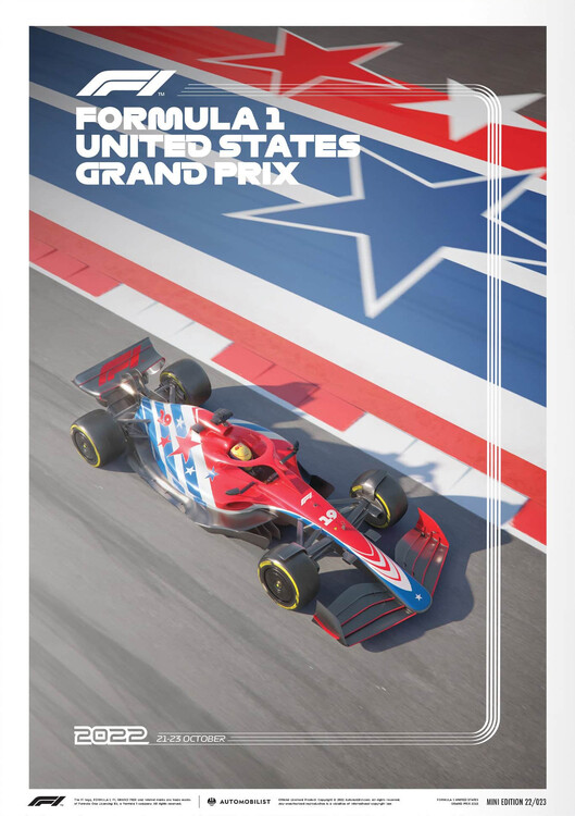 Levně Umělecký tisk Formula 1® - Aramco United States Grand Prix - 2022, Automobilist, 21 × 30 cm