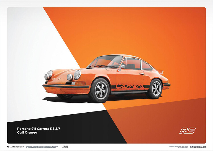 Stampa d'arte Porsche 911 RS - 1973 - Orange